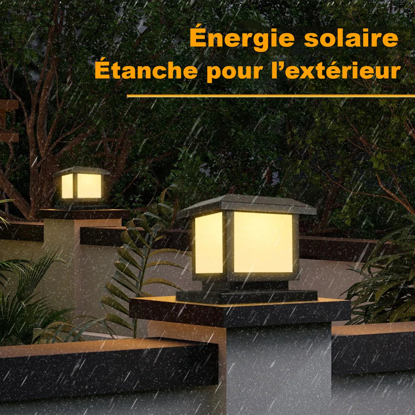 Éclairage solaire pour pilier de portail