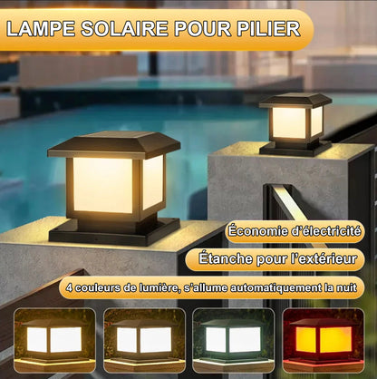 Éclairage solaire pour pilier de portail