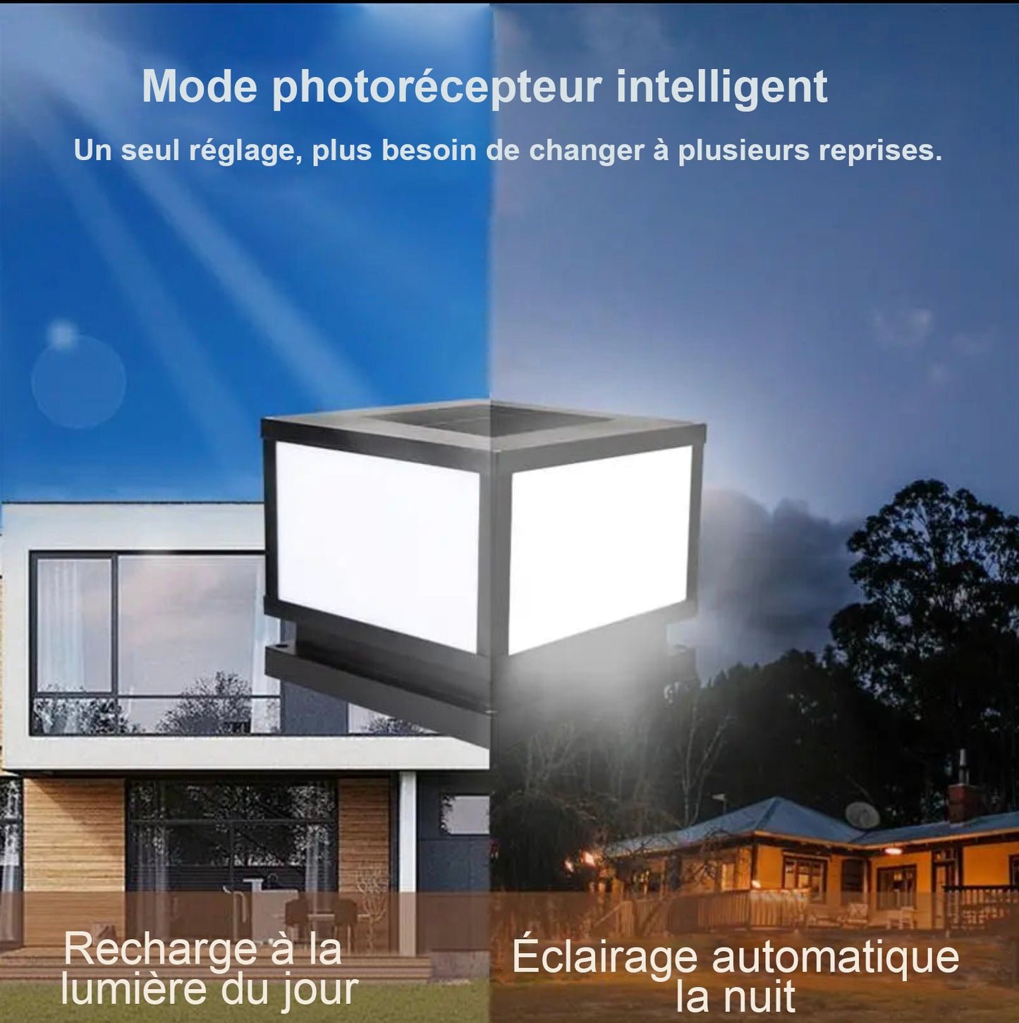 Éclairage solaire pour pilier de portail