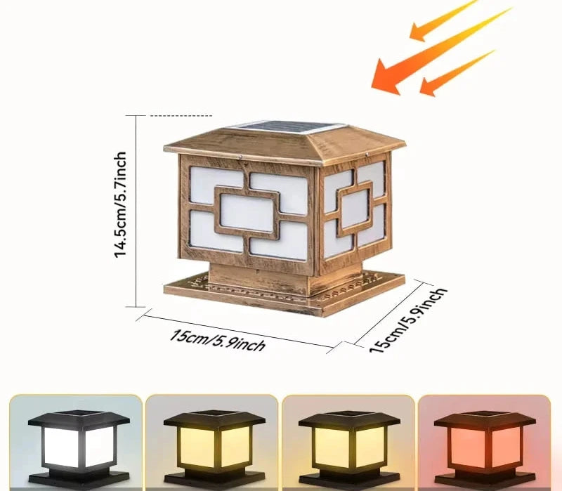 Éclairage solaire pour pilier de portail